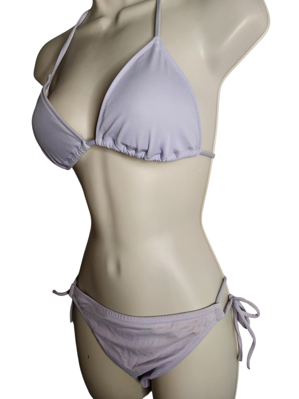 Victoria's SecretLight Lavender Triangle String Bikini Medium Top Large Bottoms